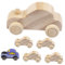 Toyvian 6Pcs DIY Graffiti car DIY Paint Wood Toys Kids car playset Kids Vehicle Blocks Wood car Model Toddler playset Small Wood Cars paintable Wood Cars car Paint Child Wooden Truck