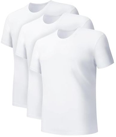 DAVID ARCHY Herrvästar undertröjor med ultimat mjuk flerpack kortärmade underkläder västar, Vit*3 (Micro Modal)-c, L
