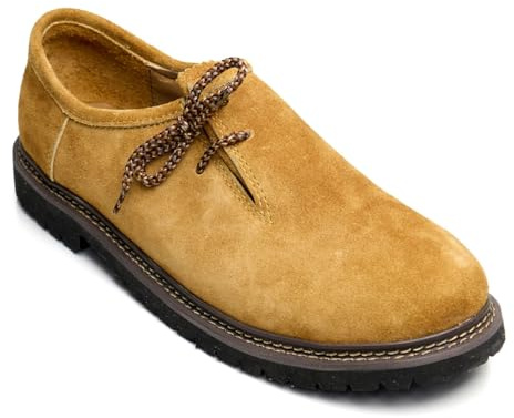 Steigenhöfer - Scarpe da avena da uomo, in vera pelle, per Oktoberfest, celebrazioni ed eventi, marrone, 42 EU