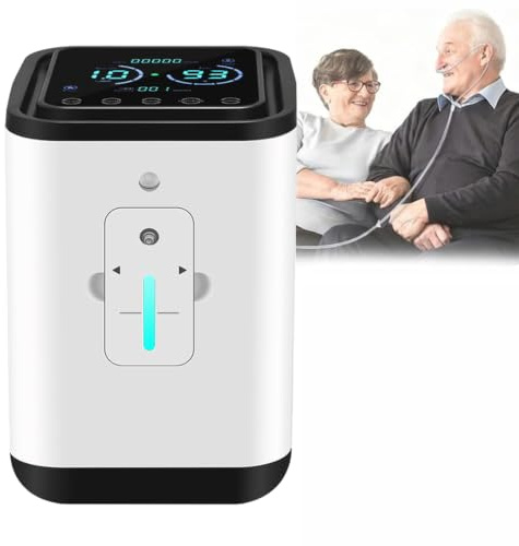 KCareU Oxygen Machine 1-7L/min Adjustable Wheelchair Oxygen Device 93%~30% High Purity Oxygen Generator for Home use