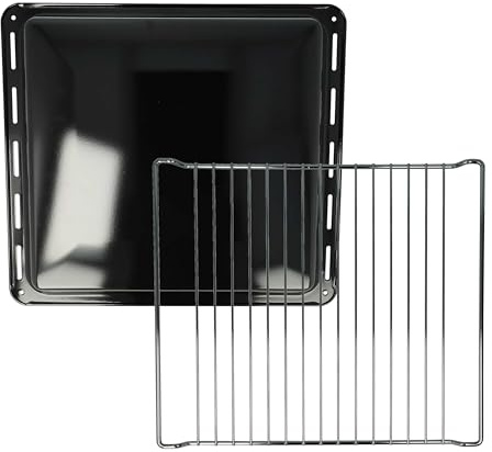vhbw Set de 2 uds. (1x bandeja de horno, 1x rejilla) compatible con Leonard LHN1310X, LHN1311X hornos - 42,2 x 37 x 4 cm
