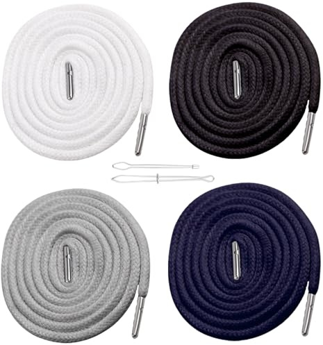 Luxiremi 4Pcs Replacement Drawstring Cord for Pants,Round Cotton Drawstring for Hoodies, Sweatpants, Sweaters