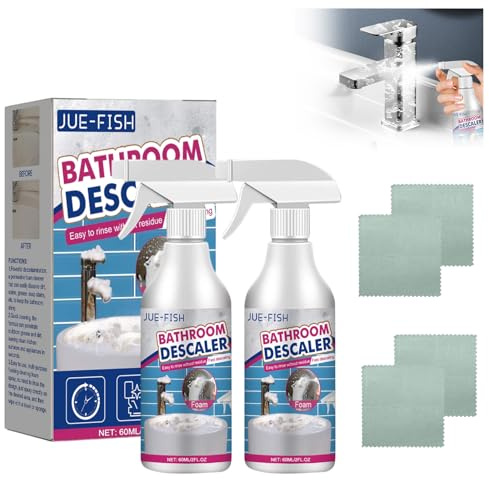 Compensai 2Pcs Stubborn Stains Cleaner,Limescale Cleaner,Bathroom Foam Cleaner Spray,Bathroom Descaler Cleaner,All-Purpose Bathrooms Descaler Foam Spray