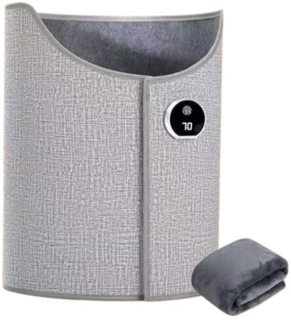 Qfdiwr Fußwärmer für Unter den Schreibtisch, Tragbare Fußheizung mit 5 Einstellbaren Stufen, Grau, Größe siehe Beschreibung, Material siehe Beschreibung, Abschaltautomatik, Timer