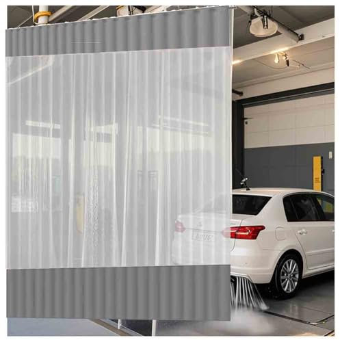 Rideaux industriels avec bâche en PVC transparent pour garage, séparateur, rideau de porte pour lavage de voiture, taille 3 x 2,8 m