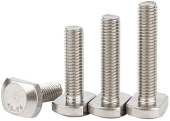 TULDYS 4 pièces M5 M6 M8 M10 M12 304 en acier inoxydable T forme poinçon fraiseuse vis tige filetée capuchon de serrage boulon t-slot boulons boulon à tête en T(45MM_M8)