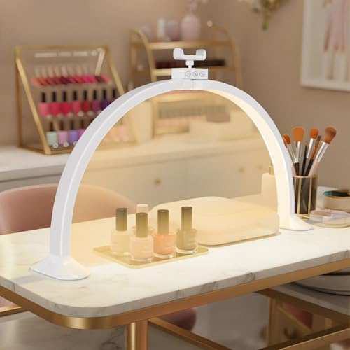 Lmaqfum Lampara Media Luna, 81CM 48W Arco de Luz para Uñas, Blanco