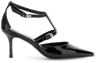 CAFèNOIR - Décolleté In Pelle Effetto Vernice Con Fibbie, Da Donna, Colore Nero, Taglia 38
