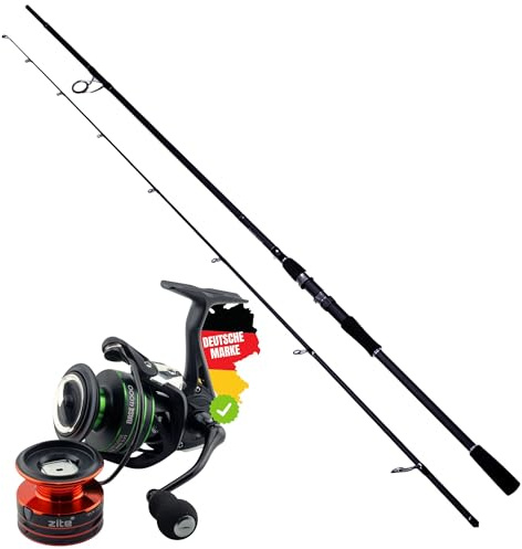 Zite Fishing Inzite Base Stick Ruten Set | Spinnrute Barsch Zander Hecht aus 24T Carbon SIC-Beringung 225-255cm 5–85g + Spinnrolle Base 2000 3000 4000 (Base Stick Pike + Base Reel 4000)