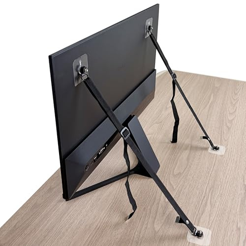 2-Pack Adjustable-Length TV Safety Straps No-Drill Anti-Tip Furniture Anchors Child Safety Protectors Anti-Shock Securing Straps Suitable for Flat Screens and Cabinets