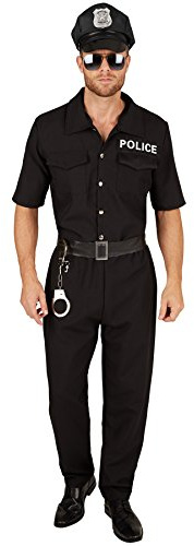 dressforfun Costume da Uomo Poliziotto | Camicia manica corta e Comodi pantaloni | Con Cintura in similpelle (M | No. 301435)