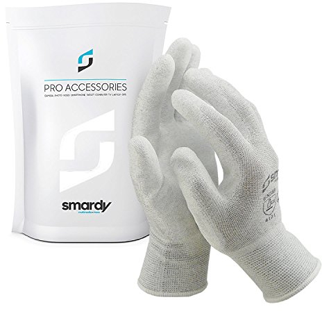 SMARDY 1 Paire Gants Antistatiques ESD Compatibles avec Écrans Tactiles Taille L (9), Gants de Protection pour Travaux sur Électronique, PC, Caméras, Objectifs