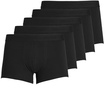 JACK & JONES Jactone In Tone Trunks 5 Pack, Boxer Uomo, Nero, L