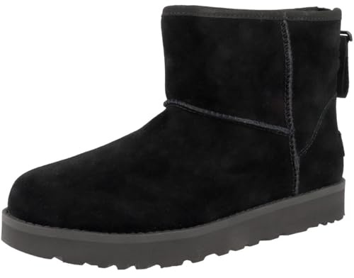 UGG Damen Classic Mini Logo Zip Klassischer Stiefel, Black, 36 EU