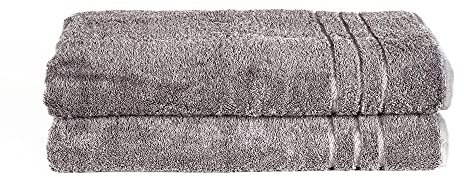 Komfortec 2er Saunatuch Set 70x200 cm aus 100% Baumwolle, XXL-Saunatücher, Sauna Handtuch, Weich, Groß, Frottee, Schnelltrocknend, Anthrazit Grau