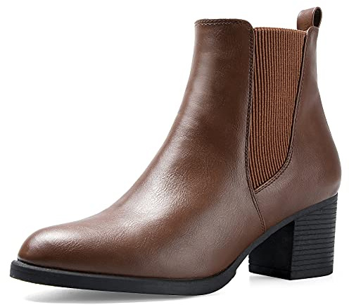 COASIS Women's Chelsea Boots Chunky Block Heel Slip On Ankle Boots with Elastic Sided Fall Booties