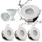 4xSweier Blanc Encastrable Spot LED 5W, Spot étanche IP65 6000K Blanc Froid, Éclairage Plafond Encastré pour salle de bains, cuisine, salon, couloir(incl. Douille GU10)