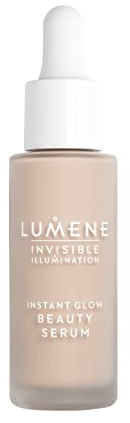 LUMENE Invisible Illumination Instant Glow Beauty Serum | Heller Farbton | Gesichtsmake-up & aufhellendes Serum | Leichte, aufbaubare Deckkraft | Vegan | 30 ml