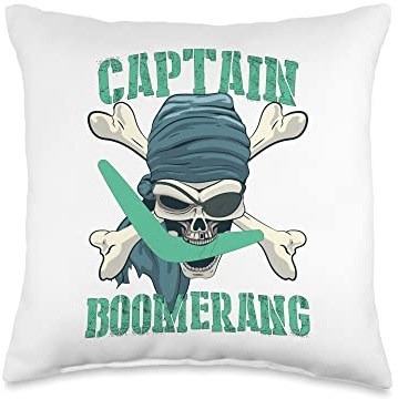 Captain Boomerang Graphic Boomerang Throwing Sport Australia Throw Pillow