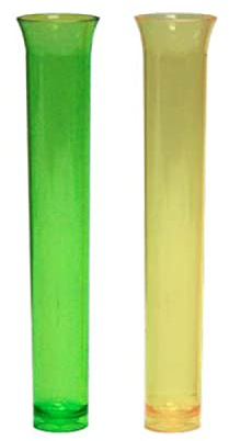 Party Essentials Party Supplies Plastic 1.5 Ounce Test Tube Shot Glasses for Liquor, Whiskey, Tequila, Vodka, 15-Count, Gold & Green