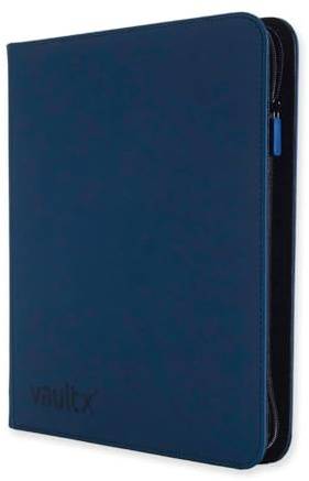 Vault X 12 XL Pocket Trading Card Zip Binder - 624 cards, Premium Exo-Tec Album Material, 26 Side-Loading Pages, Folder for Collectible Card Games, Sports, TCG (Blue)