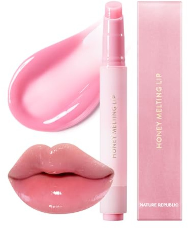 Nature Republic HONEY MELTING LIP PLUMPING (11 PINK) SOFT LIP STICK Tint & Plump Hydrating Gloss, Moisturizing balms, Volumizing formula & Sheer tint, Glowy Finish, korean make up