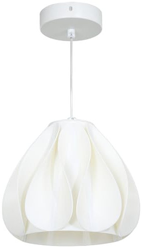 HOMCOM Lámpara Colgante Moderna Lámpara de Techo E27 con Pantalla de Impresión 3D Iluminación para Comedor Cocina Salón Bar Restaurante Blanco