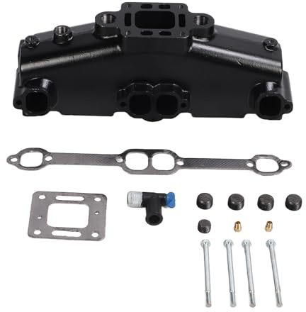 XTEVU COLEFOLD DE ESCAPE MARINO, compatible con Mercruiser V8 5.0L 5.7L 1983-2003, conjunto de ensamblaje del colector de escape, reemplazo de la pieza de escape del motor del