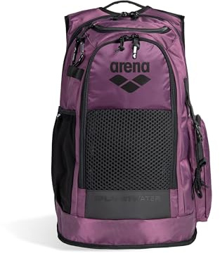 Arena All Set - Mochila Deportiva de natación, Atletas, Gimnasio, Multideporte, Mochila de día, Bolsa de Equipo de Entrenamiento de Gran tamaño para Adolescentes, Hombres y Mujeres, 45 litros, Morado