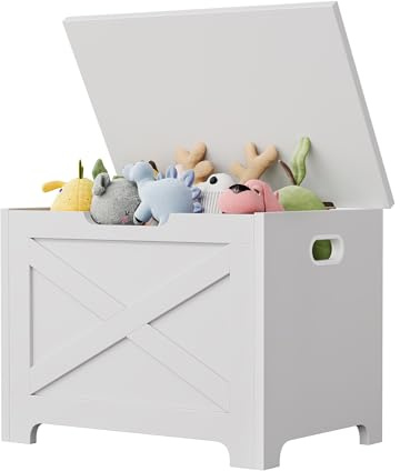 Zstar Baúl De Almacenamiento, Banco De Madera con Bisagra De Seguridad, Fácil De Montar, Zapatero Grande para Entrada, Sala De Estar y Dormitorio.