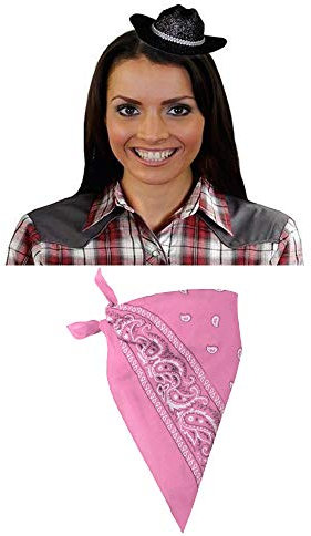 ILOVEFANCYDRESS - Mini sombrero de vaca con diseño de pabellón rosa para fiestas occidentales o despedidas de soltera (6 juegos)