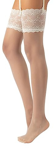 CALZITALY Bas Voile Porte Jarretelles Bas Mariage Porte-Jarretelles Made in Italy