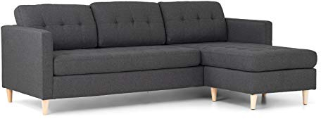 Dynamic24 Ecksofa Mars grau Stoffsofa Eckgarnitur Couchgarnitur Couch Sofa Wohnlandschaft