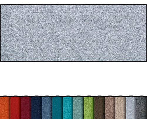 Erwin Müller Fußmatte Mainz, Schmutzfangmatte, Sauberlaufmatte Uni hellgrau Größe 60x180 cm - rutschfest, pflegeleicht, für Fußbodenheizung geeignet (weitere Farben, Größen)