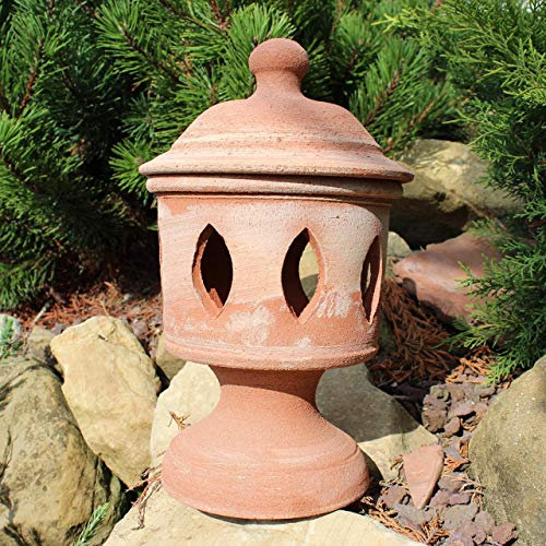 Lanterna da tavolo Terracotta (alta 29 cm, diametro 17 cm) 100% made in Italy lavorato a mano al tornio (non a stampo) Porta candele interno casa esterno giardino