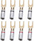 Greluma 8 Stk 24 Karat Gold Y-Stecker U-Gabel Bananenstecker 45-Grad Schraub Spaten Anschluss für Lautsprecher Kabel DIY, Korrosionsbeständig, 4 Schwarz und 4 Rot