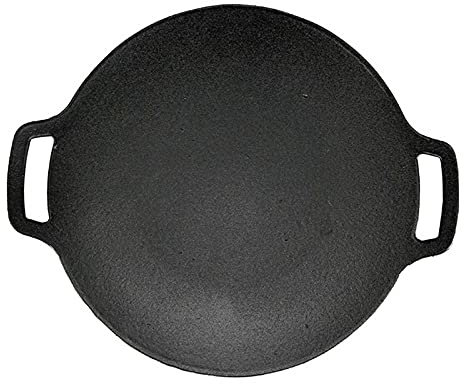 Ruist-eu Iron Rotondo multi-teppanyaki padella padella aperta fiamma cottura cottura griglia, 30X36 cm