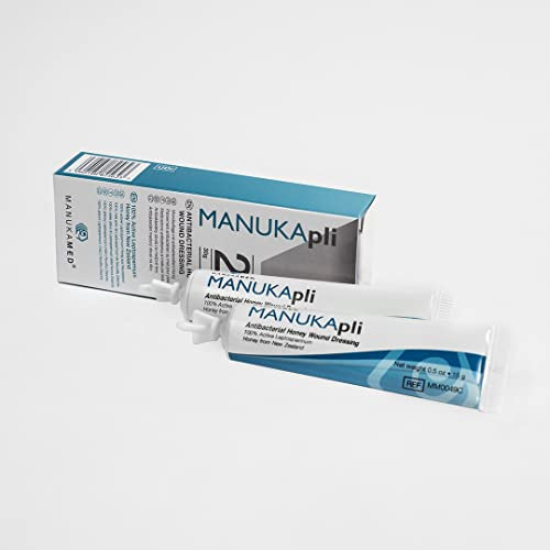 ManukaMed MANUKApli Wund und Heilsalbe schnelle Heilung Steriler Wund Creme Wundsalbe medizinischer Honig MGO+700 antibakteriel Wundgel 100% Bioaktiv Manuka (2x15 g)