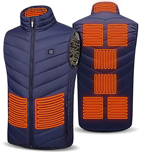 Ropa Calefactable USB, Chaleco Calefactable Hombre Mujer, Abrigo Calefaccion Electrico, Chaqueta Calefactor Invierno Termico 3 Temperatura Ajustable Lavable para Moto Camping Caza Pesca Trabajo (XL)