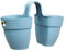 elho Vibia Campana Flower Twin 21 - Übertopf für Balkon & Außen - Ø 20.5 x H 26.5 cm - Blau/Vintage Blau
