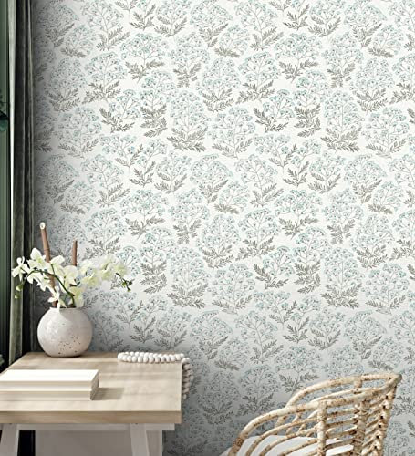 GAULAN 680696 - Carta da parati in vinile ecologico di mazzetti di fiori celesti per pareti soggiorno cucina bagno camera da letto sala da pranzo testada - Rotolo di 10 m x 0,53 m