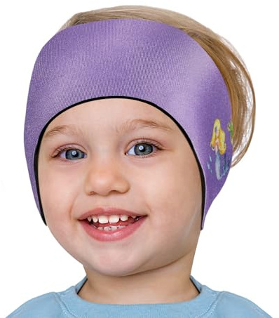 HeySplash Banda Cabeza Natación de Neopreno para Niños, Diadema de Natación Ajustable Antideslizante para Protección Oídos, Banda de Natación para Surf Buceo Canotaje Rafting, Pequeño, Morado