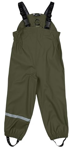 Mikk-line Pantaloni antipioggia per bambini – Pantaloni da fango impermeabili e antivento – ideali per pioggia e fanghiglia | Pantaloni da fango per bambini con vestibilità elastica, Oliva