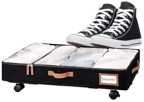 Cassetti sotto il letto su ruote, Cassetto organizer per vestiti per sotto il letto, Contenitori di stoccaggio sotto il letto, Contenitori di stoccaggio sotto il letto, Soluzioni di stoccaggio per