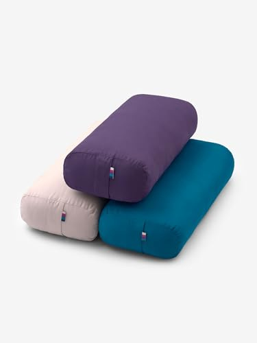 Yogamatters Organic Cotton Rectangular Bolster | Removable Washable Cover | Yoga Bolster Cushion for Restorative Yoga and Meditation (Ocean Green)