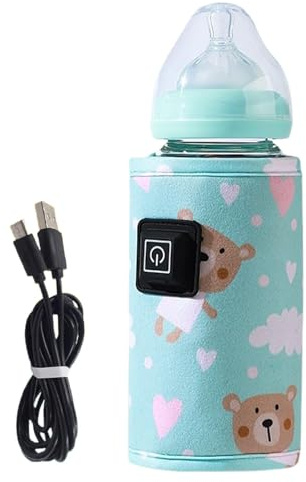 Calentador de biberón - esterilizador portátil para botellas | 3 temperaturas ajustables | calentador de agua para leche materna | accesorios de viaje de calentamiento rápido, estuche ligero para