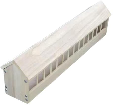 Qianly Distributore di Cibo per Piccioni con più Scomparti, Mangiatoia per per Uso in Giardino, 80 Cm X 12.5 Cm X
