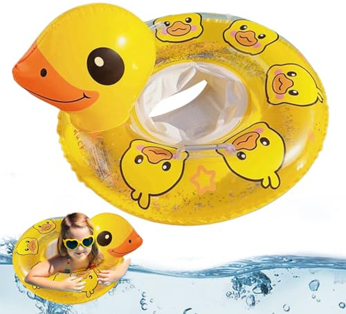 Anelli galleggianti per piscina - Giocattoli acquatici galleggianti per bambini per il nuoto | Anello galleggiante gonfiabile in anatra gialla per neonati e bambini in estate