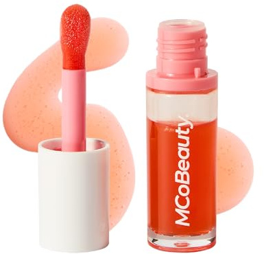 MCoBeauty - Glow Up pH Cheek & Lip Oil - 2-in-1 Oil for Dewy Glow on Lips and Cheeks with Squalane, Jojoba Oil and Vitamin E - Orange Blossom Shade - Holiday Essentials - 10ml