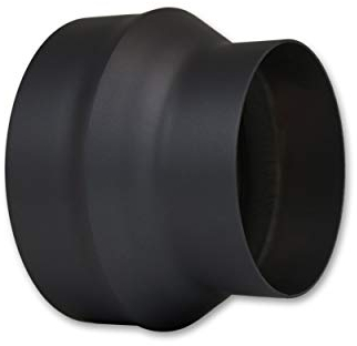 LANZZAS - Élargissement pour tuyau de poêle de 150 mm à 200 mm, couleur : noir métallisé (diamètre : 150 mm) - D'autres tuyaux de notre gamme sont disponibles ici